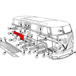 Aile arrière droite pour VOLKSWAGEN Combi Split Brazil (1957-1975)