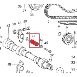 Arbre de culbuteur pour Porsche 911 type F de 1965 à 1973 :