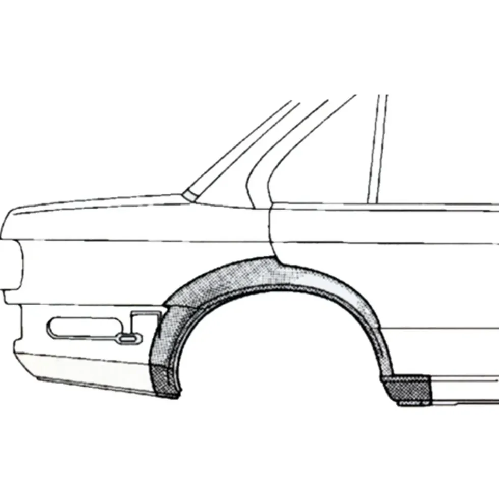 Arc d'aile arrière droit pour BMW Série 3 E30 Coupé 2 portes phase 1 (-08/1987) - côté passager