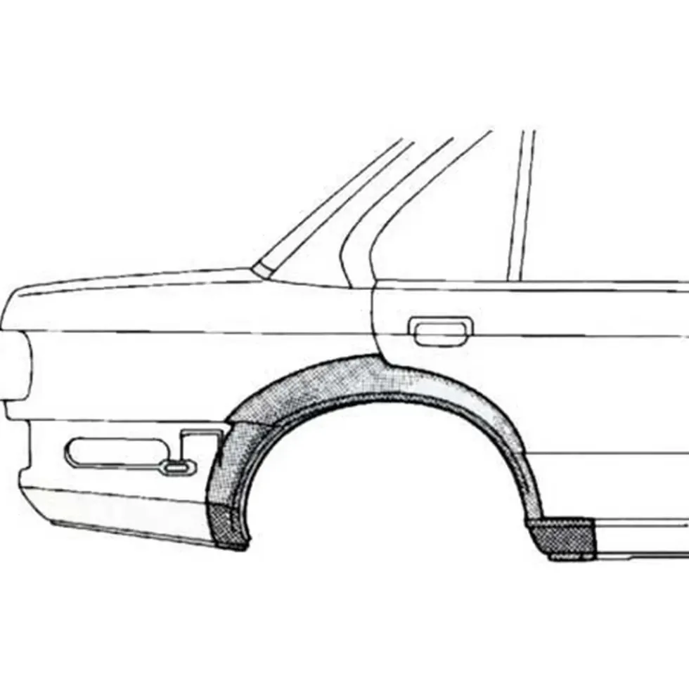 Arc d'aile arrière droit pour BMW Série 3 E30 Berline et Touring 4 portes phase 2 (09/1987-) - côté passager