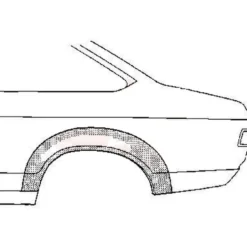 Arc d'aile arrière gauche pour Ford Capri 2 et 3 (1974-1986)