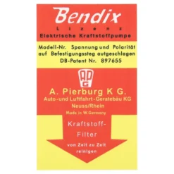 Autocollant BENDIX de pompe à essence pour Porsche 911 type F (1965-1973)