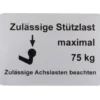 Autocollant charge maxi attelage pour VOLKSWAGEN Transporter T4 (1990-2003) - 75kg