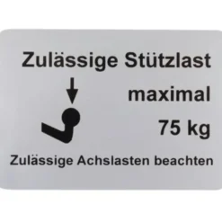 Autocollant charge maxi attelage pour VOLKSWAGEN Transporter T4 (1990-2003) - 75kg