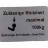 Autocollant charge maxi attelage pour VOLKSWAGEN Transporter T4 (1990-2003) - 100 kg