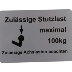 Autocollant charge maxi attelage pour VOLKSWAGEN Transporter T25 (05/1979-07/1992) - 100kg