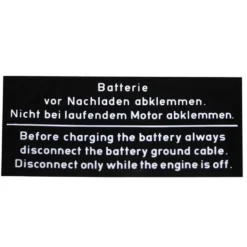 Autocollant de mise en garde pour la batterie