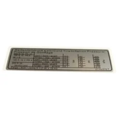 Autocollant de pression des pneus pour VOLKSWAGEN Transporter T25 (05/1979-07/1992) - Pour syncro 16"