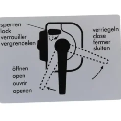 Autocollant d'information d'ouverture de la porte coulissante pour VOLKSWAGEN Combi Bay Window (08/1967-07/1979)
