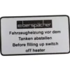 Autocollant d'information Eberspacher pour VOLKSWAGEN Transporter T4 (1990-2003)
