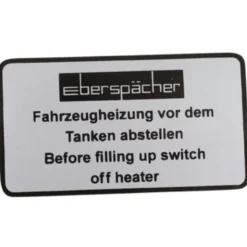 Autocollant d'information Eberspacher pour VOLKSWAGEN Transporter T4 (1990-2003)