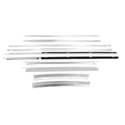 Baguettes de vitres avant et arrière en aluminium poli pour BMW Série 02 E10 Berline (03/1966-11/1975)
