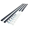 Baguettes noires inserts chromés de tour de caisse inférieur avec fixations pour BMW Série 02 E10 (03/1971-07/1977)