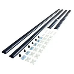 Baguettes noires inserts chromés de tour de caisse inférieur avec fixations pour BMW Série 02 E10 (03/1971-07/1977)