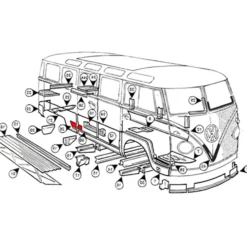 Bas d'aile arrière droite pour VOLKSWAGEN Combi Bay Window (08/1967-07/1970)