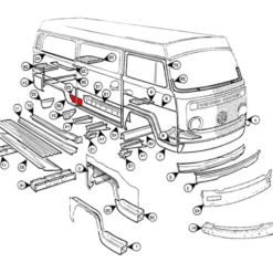 Bas d'aile arrière droite pour VOLKSWAGEN Combi Split Brazil (1957-1975)