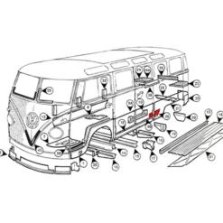 Bas d'aile arrière gauche pour VOLKSWAGEN Combi Bay Window (08/1967-07/1970)