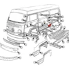 Bas d'aile arrière gauche pour VOLKSWAGEN Combi Split Brazil (1957-1975)