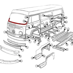 Bas de pare-brise pour VOLKSWAGEN Combi Bay Window (1968-1979)