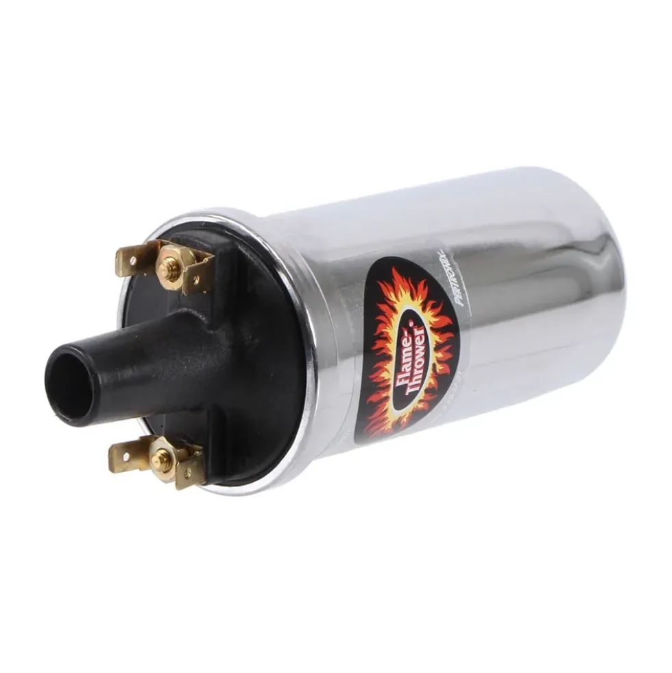 Bobine d'allumage PERTRONIX FLAME THROWER 40000 Volts - 3 Ohms - 12V - chromée