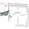 Bras supérieur de porte coulissante pour Combi VW Bay Window 68 ->79