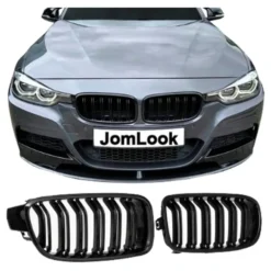 Calandre double nervure noir brillant pour Bmw Série 3 F30 Berline et F31 Touring (07/2011-05/2019)