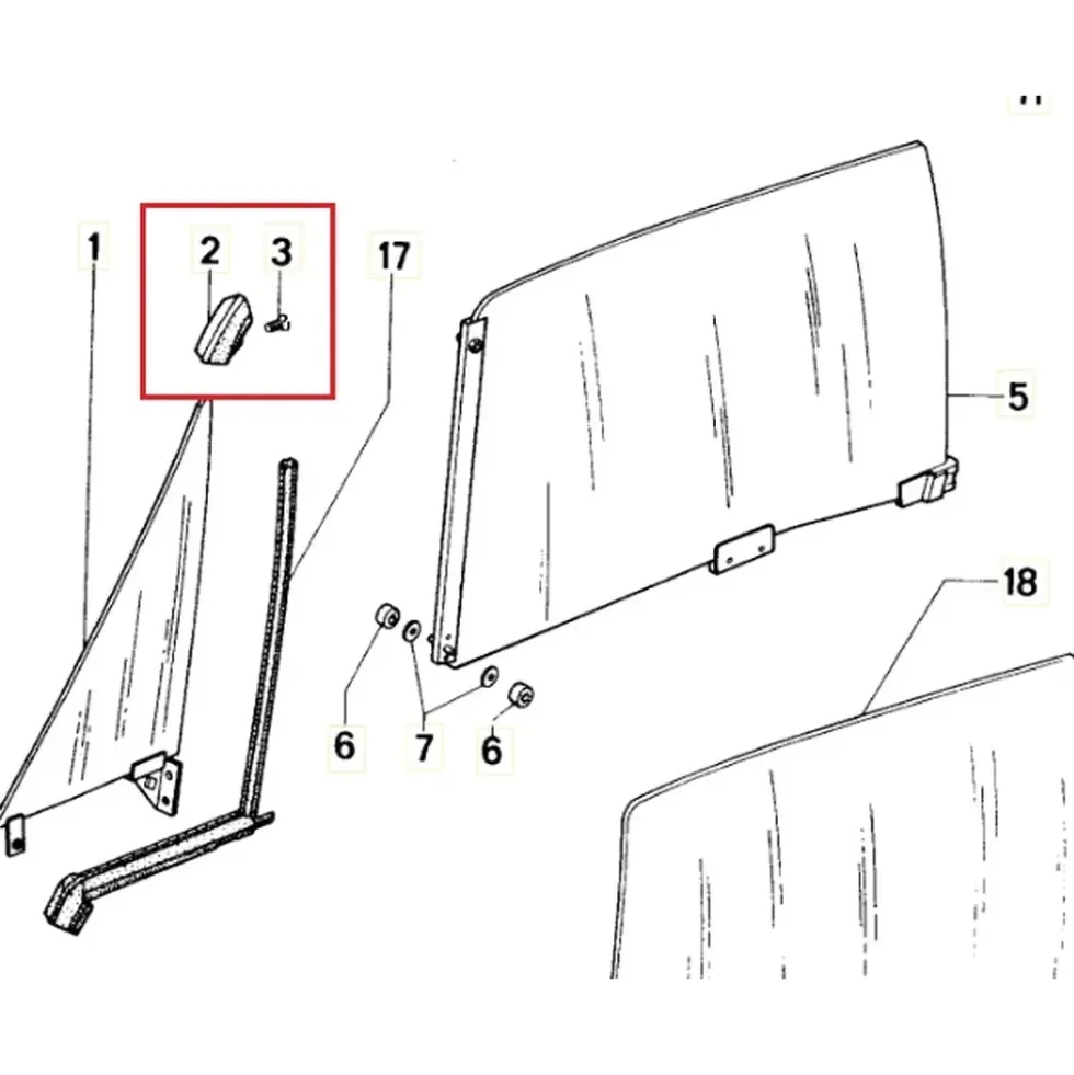 Capuchon de protection supérieur de vitre avant pour Porsche 914 (1970-1976)