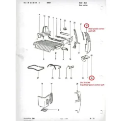 Capuchon obturateur sur coins arrières pour VOLKSWAGEN Transporter T25 Pick-up (05/1979-07/1992)