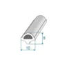 Clé pour joint de pare brise chromé - 10 x 8 mm
