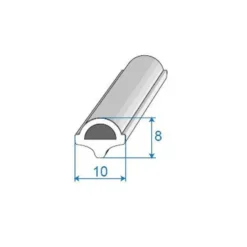 Clé pour joint de pare brise chromé - 10 x 8 mm