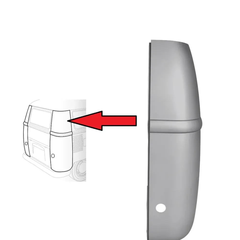 Coin arrière droit complet pour VW Combi Split 03/55 ->57