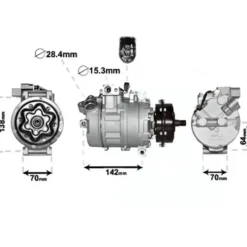 Compresseur de climatisation pour VW Transporter T5 de 2003 à 2010