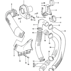 Conduit d'air chaud du moteur à la soufflerie pour Porsche 911 type G (1975-1979)