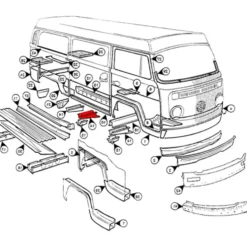 Cornière centrale droite pour VOLKSWAGEN Combi Bay Window (1968-1979)