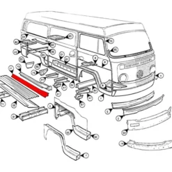 Cornière de renfort gauche sans encoche pour VOLKSWAGEN Combi Bay Window (08/1967-07/1979)