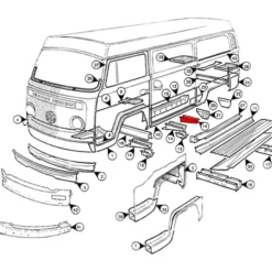 Cornière simple arrière gauche pour VOLKSWAGEN Combi Bay Window (1968-1979)