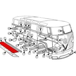 Demi-plancher intérieur droit pour Volkswagen Combi Split (-07/1967)