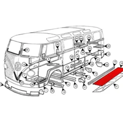 Demi-plancher intérieur gauche pour VOLKSWAGEN Combi Split Brazil (1957-1975)