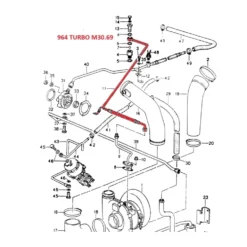 Durite avec flexible sur durite rigide de Turbo pour Porsche 930 et 964 turbo (1975-1992)