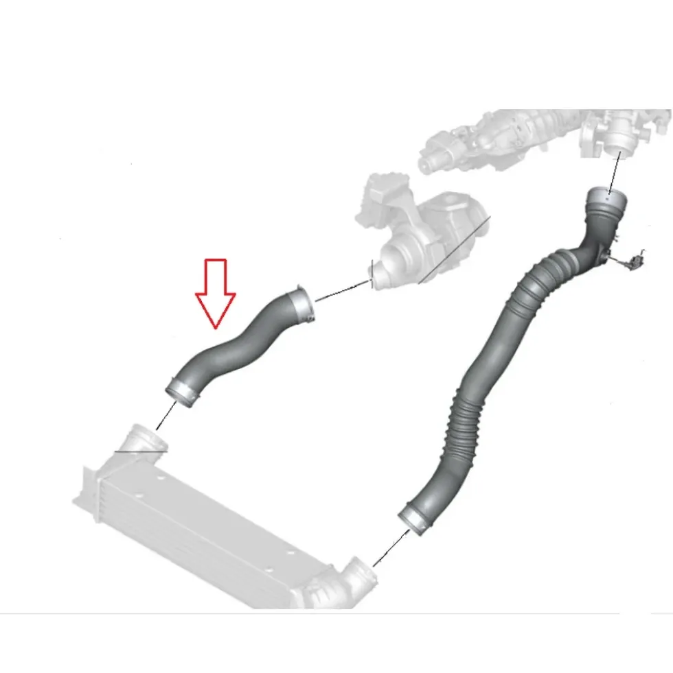 Durite d'air entre intercooler et turbo pour BMW série 1 E81/E82/E87 LCI/E88 116d et 118d