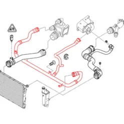Durite d'eau rigide entre vase d'expansion et carter de thermostat pour BMW E46