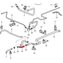 Durite de retour de radiateur droit pour Porsche 911 type 996 Carrera 4 et 4S (1998-2005)