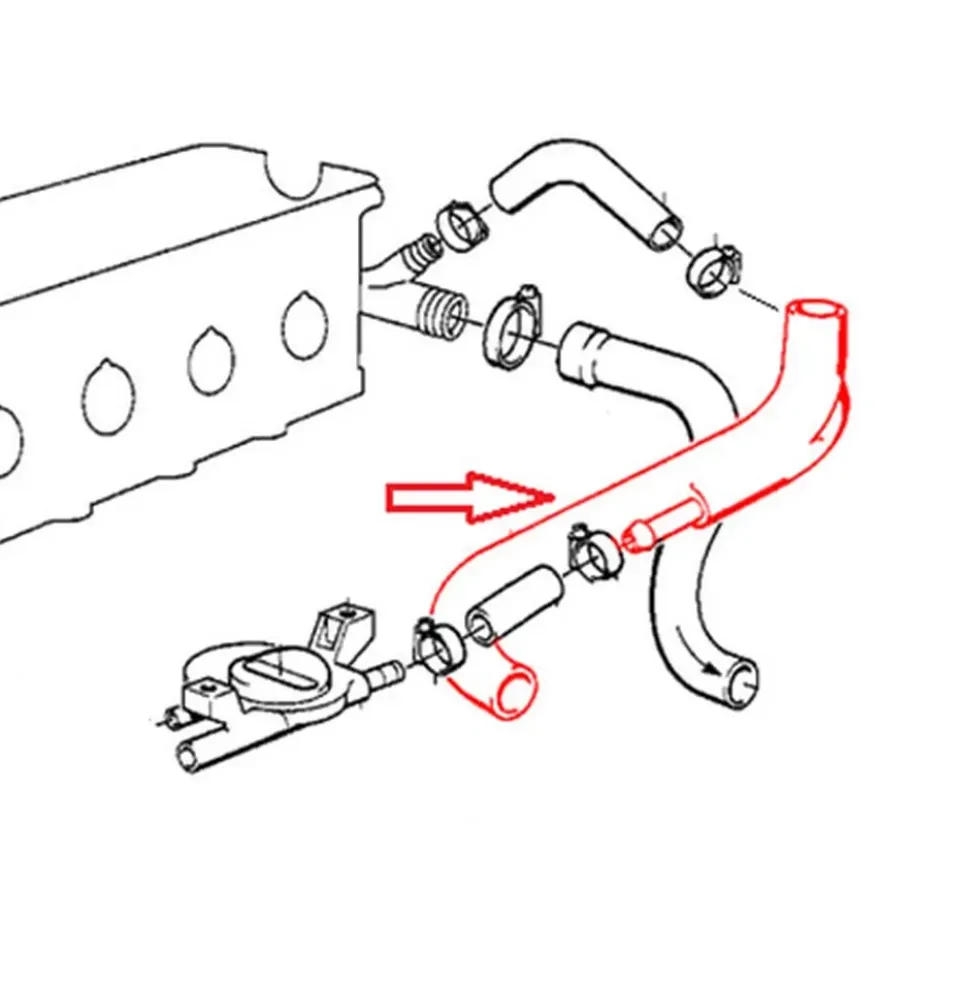 Durite de régulateur de ralenti et d'eau pour BMW E34 ->09/91