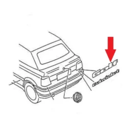 Emblème adhésif GOLF chromé de face arrière pour VW Golf 3 (08/1991-08/1998) - sans niveau de finition