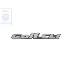 Emblème adhésif GOLF CLI chromé sur fond noir pour face arrière ou hayon de VW Golf 3 Berline et Variant CLI (11/1991-08/1998) - version Japon