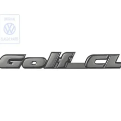 Emblème adhésif GOLF CL noir satiné pour face arrière ou hayon de VW Golf 3 Berline et Variant GT (11/1991-08/1998)