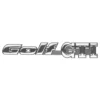 Emblème adhésif GOLF GTI chromé sur fond noir pour face arrière de VW Golf 3 GTI 8S (09/1991-06/1995)