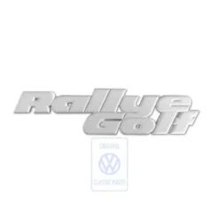 Emblème adhésif RALLYE GOLF en apprêt pour face arrière de VW Golf 2 G60 RALLYE (05/1989-01/1991)