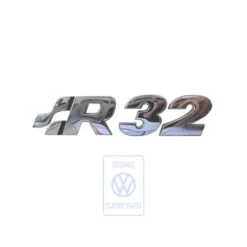 Emblème adhésif R32 chromé de coffre ou de cache moteur pour VW Golf 4 R32 (06/2002-05/2004)