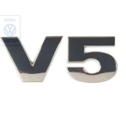 Emblème adhésif V5 chromé de coffre ou de hayon pour VW Golf 4 et Bora Berline ou Variant V5 (10/1997-06/2006) - moteur AGZ
